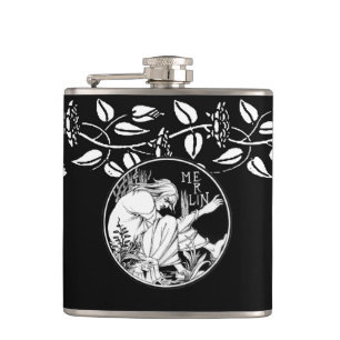 Merlin Art Nouveau Fantasy Flachmann