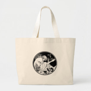 Merlin Art Nouveau Fantasy Jumbo Stoffbeutel