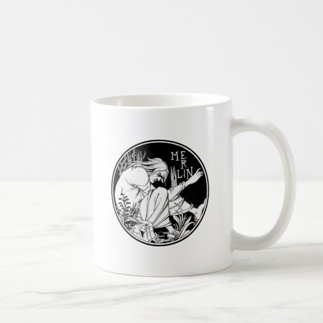 Merlin Art Nouveau Fantasy Kaffeetasse (Rechts)