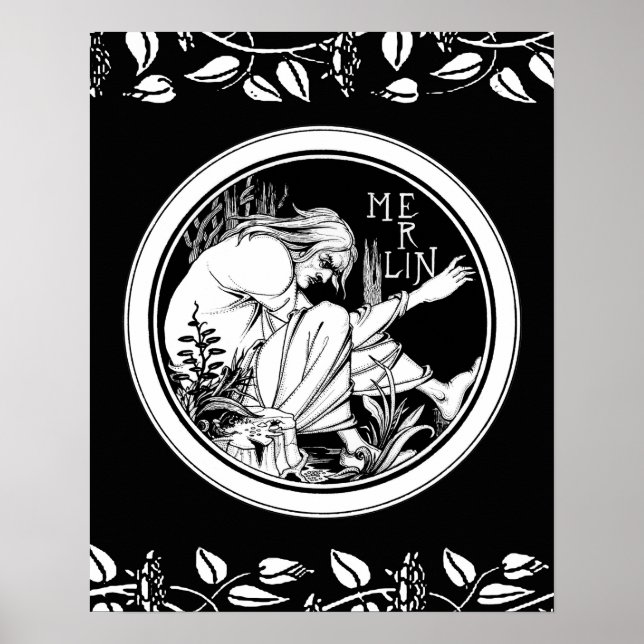 Merlin Art Nouveau Fantasy Poster (Vorne)