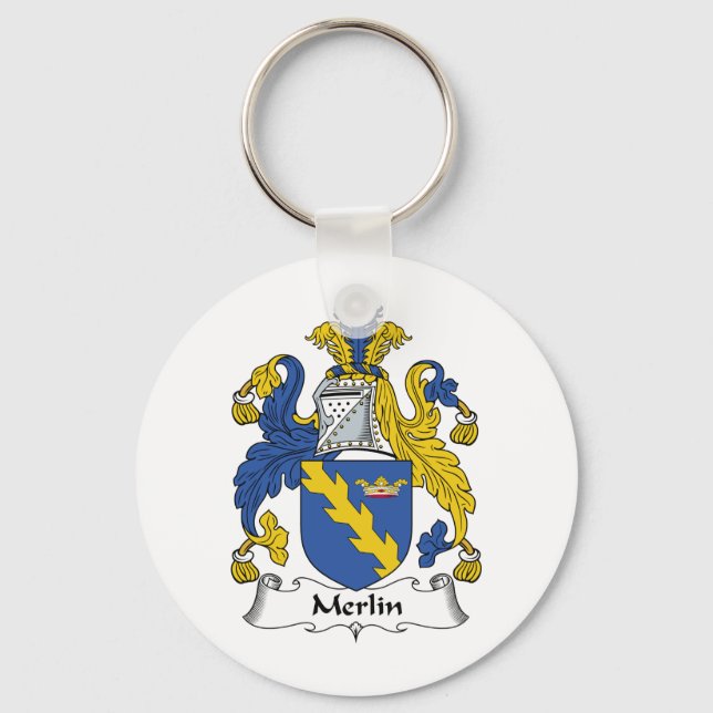 Merlin Familienwappen Schlüsselanhänger (Vorderseite)
