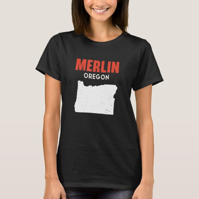 Merlin Oregon USA State America Travel Oregonian T-Shirt (Vorderseite)