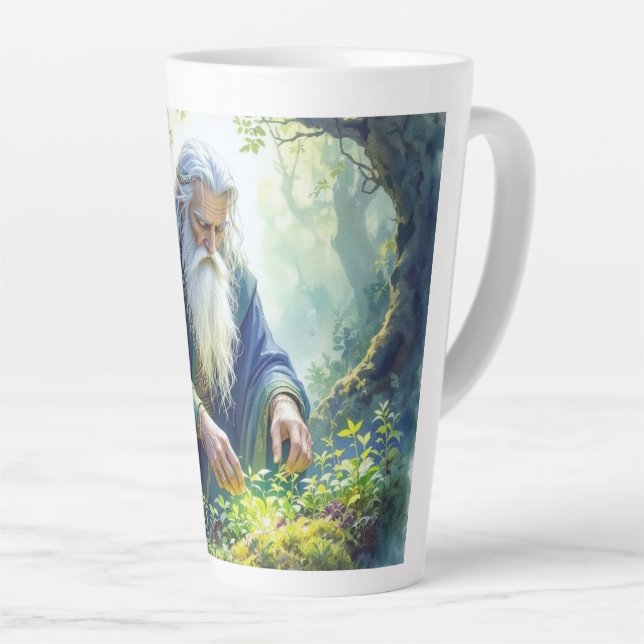 Merlin Practicing Herbalism Latte Mug Milchtasse (Rechte Ecke)