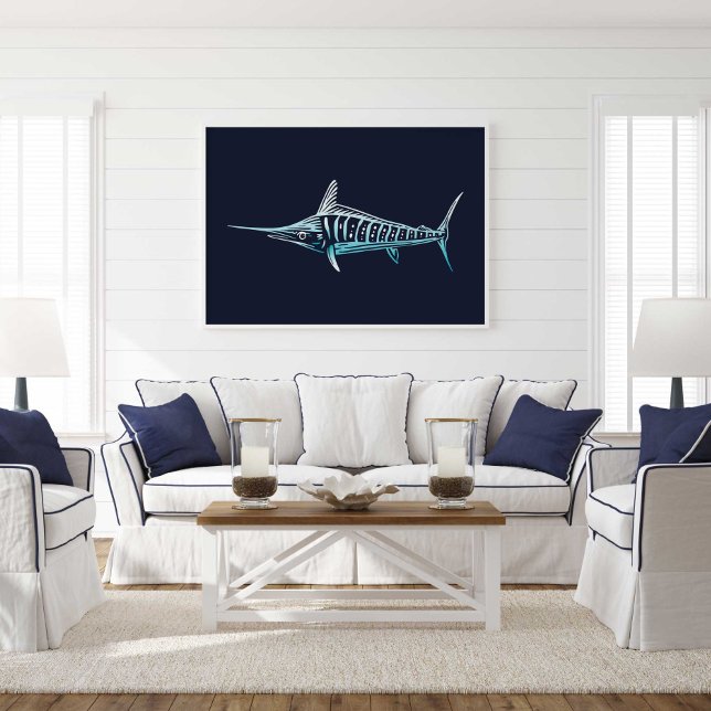 Merlin Sea Creative Print | Merlin Wall Print Poster (Marlin Ocean Animal Wall Art Poster Print by TinkPrints)