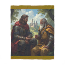 Merlin und König Artus bei Camelot Fleece-Decke
