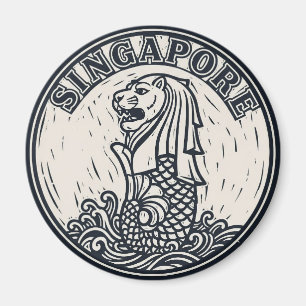 Merlion Singapur Magnet