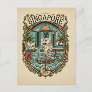 Merlion Singapur Postkarte