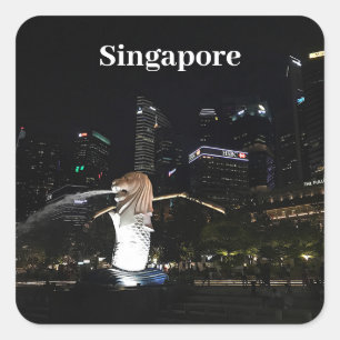 Merlion & Singapur Skyline #1 Stickers