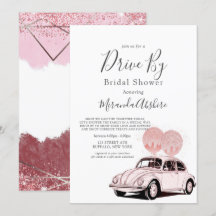 Merlot Blush Pink Auto Drive By Brautparty Invi