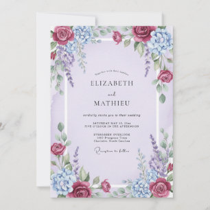 Merlot Lila Hochzeit Einladung