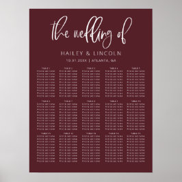 Merlot Moderne Minimaliste Mariage Tableau de sièg