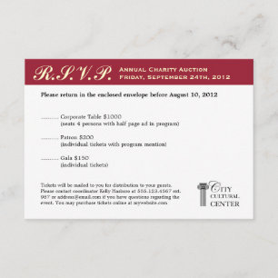 Merlot red business gala event Corporate UAWG RSVP Karte