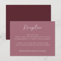 Merlot Wedding Modern Handwriting Empfang Card