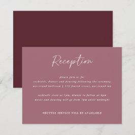 Merlot Wedding Modern Handwriting Empfang Card Begleitkarte