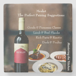 Merlot-Wein-Paare/Die Küche meistern Steinuntersetzer