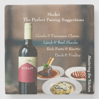 Merlot-Wein-Paarung/Die Küche meistern Steinuntersetzer