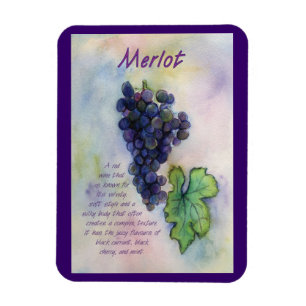 Merlot Weintrauben Malerei Kunst, Dichtung und Mus Magnet