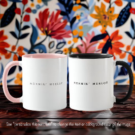 Merlot Wine Funny Zitat Trendy Grau Schriftart Zwe Tasse