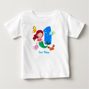 Mermaid 1. Geburtstag Baby T-shirt