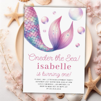 Mermaid 1. Geburtstag Party Oneder The Sea Girl Einladung