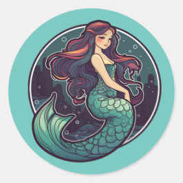 MERMAID #1 Magnet Runder Aufkleber