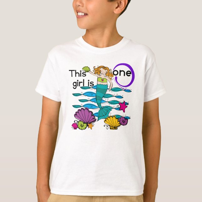 Mermaid 1er Anniversaire Tshirts et cadeaux (Devant)