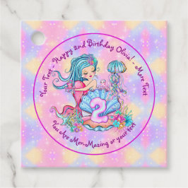 Mermaid 2. Geburtstag Ändern Text anpassen Geschenkanhänger