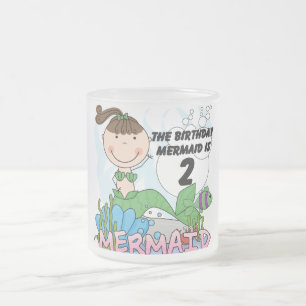 Mermaid 2. Geburtstag Tshirts und Geschenke Mattglastasse