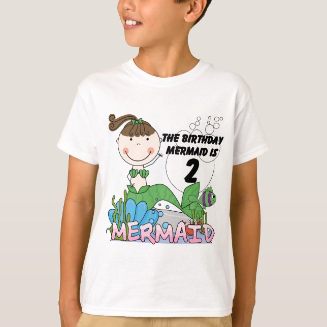 Mermaid 2e Anniversaire Tshirts et cadeaux (Devant)