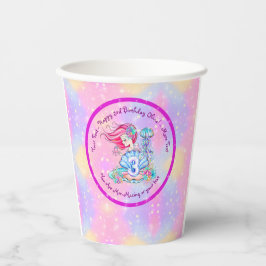 Mermaid 3. Geburtstag Ändern Text anpassen Pappbecher