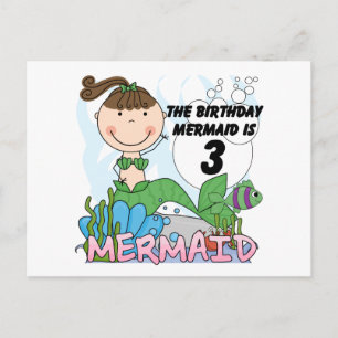 Mermaid 3. Geburtstag Tshirts und Geschenke Postkarte