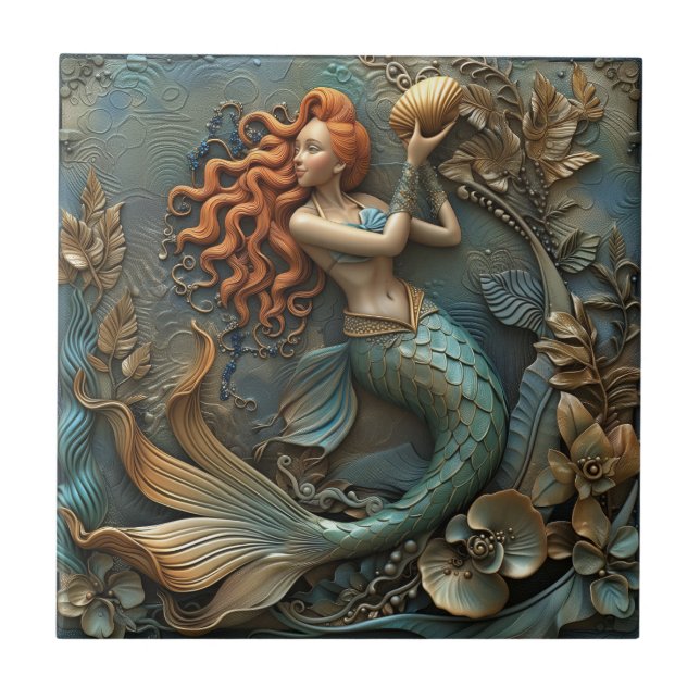 Mermaid 3D-Effekt Fliese (Vorderseite)