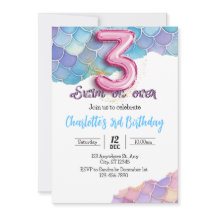 Mermaid 3e Invitation anniversaire