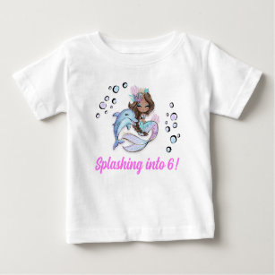 Mermaid 6. Geburtstag T - Shirt für Kinder