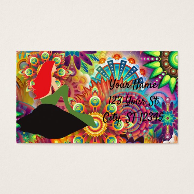 Mermaid à tête rouge psychédélique assis à Thunder (Devant)