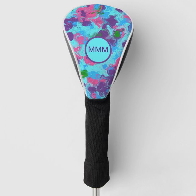 Mermaid Abstract Splatter Golf Headcover (Vorderseite)