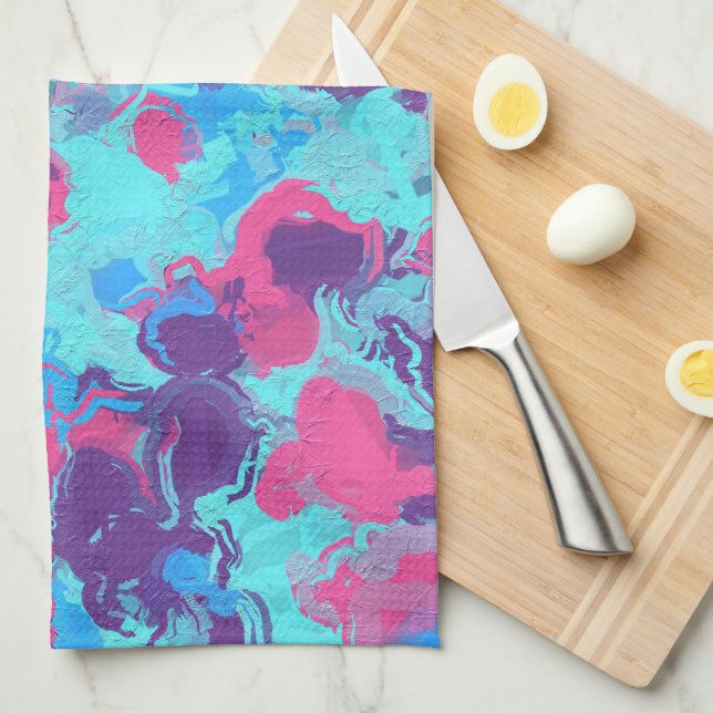Mermaid Abstrakt Spritzer Geschirrtuch (Viertel Falte)