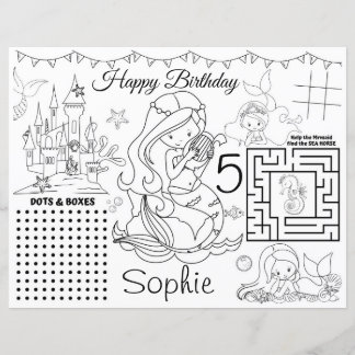Mermaid Activity Sheet, Mermaid Farbenspiel