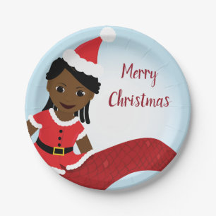 Mermaid African America Santa Outfit Pappteller