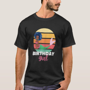 Mermaid Afro Girl Birthday Afro American Youth T-Shirt