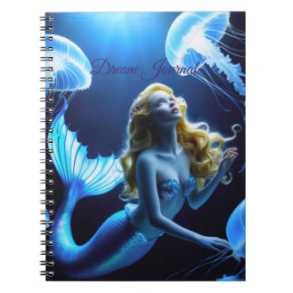 Mermaid Amazed by jellyfish Dream Journal Notizblock