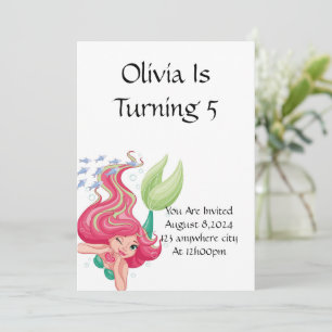 MERMAID ANNIVERSAIRE DE FÊTE INVITATION POUR LES F