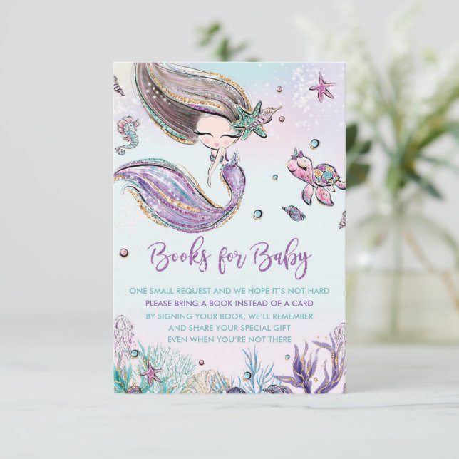 Mermaid Apportez des livres pour la carte de boîti (Debout devant)
