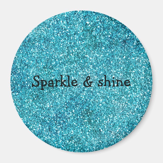 Mermaid Aqua Glitz Glitzer Magnet (Vorne)