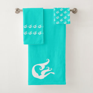Mermaid Aqua Turquoise bleu et blanc
