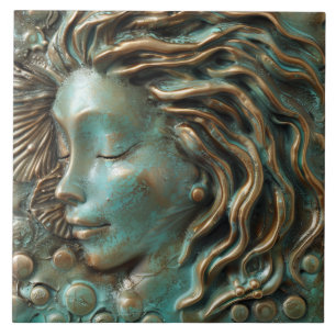 Mermaid Aquamarin Bronze 3D-Effekt Fliese