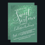 Mermaid Aquamarin Green Funkelnd Glitzer Ombre Swe Einladung<br><div class="desc">Diese elegante, mädchenhafte und schicke 16 . Geburtstag-Geburtstagsfeier ist perfekt für das trendige und stilvolle junge Teenager-Mädchen. Es zeigt ein Imitat gedruckte Meerjungfrau aquamarin grün funkelnd Glitzer und Farbe ombre Farbverlauf mit einer benutzerdefinierten kursiven Schrift Typografie Setup. Es ist eine glamouröse, feminine, einfache und einzigartige Touch auf einem beliebten Trend,...</div>
