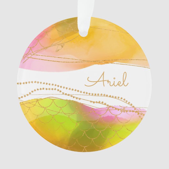 Mermaid Aquarelle NOM Gold Glam Amusants Enfants E (devant)