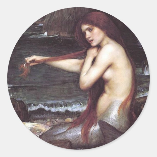 Mermaid-Aufkleber Runder Aufkleber (Vorderseite)