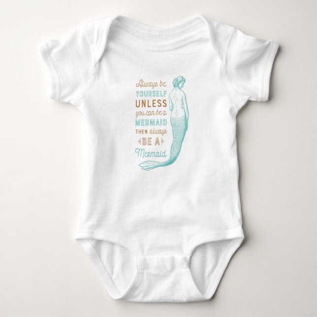 Mermaid Baby Bodysuit Strampler (Vorderseite)